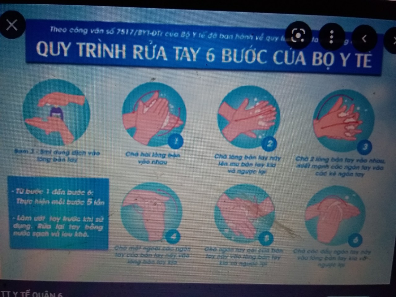 Quy trình 6 bước rửa tay